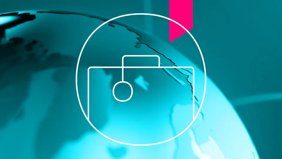 manage icon with globe background
